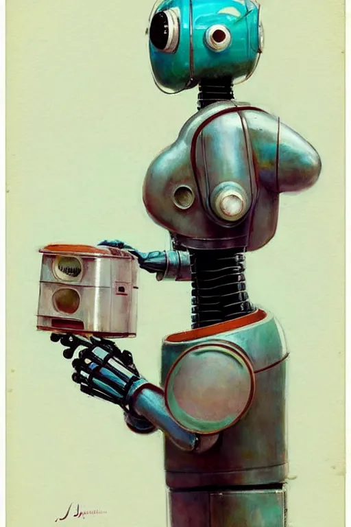 Image similar to ( ( ( ( ( 1 9 5 0 s retro future android robot mobile icecream vendor. muted colors., ) ) ) ) ) by jean - baptiste monge,!!!!!!!!!!!!!!!!!!!!!!!!!