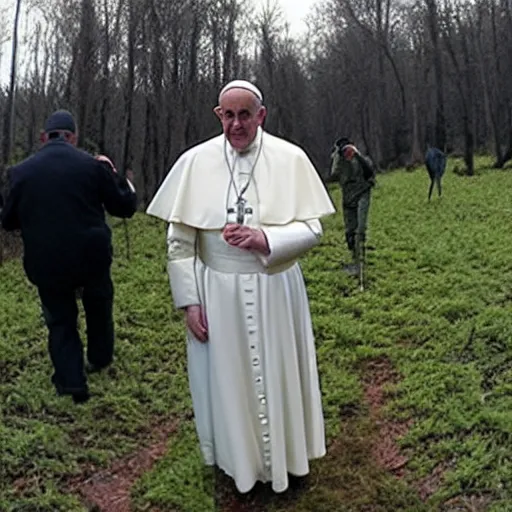 Image similar to the pope on trail cam footage