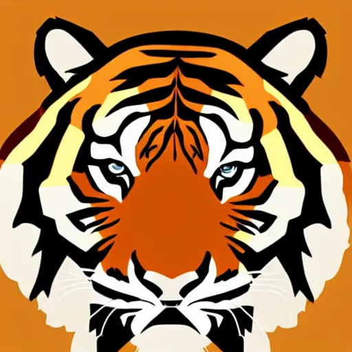 Image similar to super cool tiger avatar, illustration, 2 d, flat style, flat