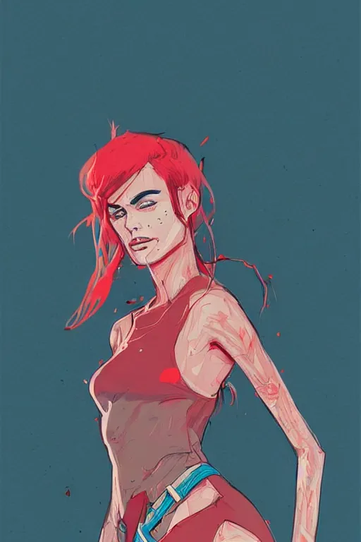 Image similar to an ultradetailed concept art of a fashionable genz trendy fighter, conrad roset, fiona staples