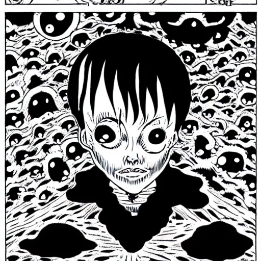 Prompt: life after death by junji ito