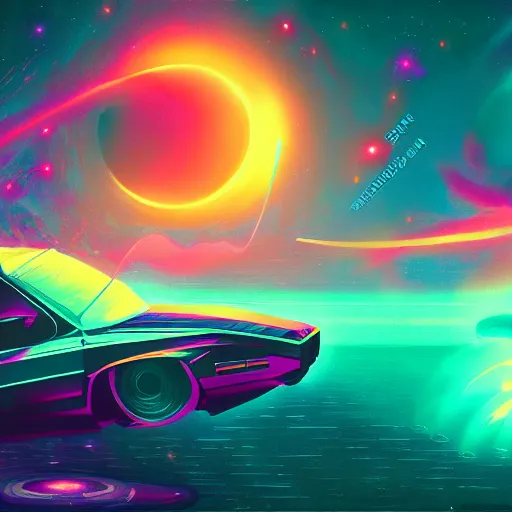 Prompt: the universe, epic retrowave art, trending on art station