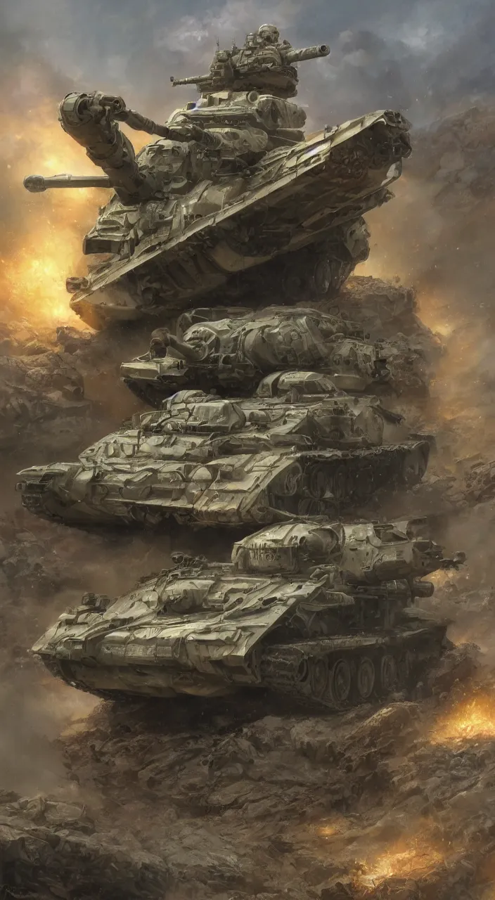 Prompt: army tank poster, detailed, centered, digital painting, artstation, concept art, donato giancola, Joseph Christian Leyendecker, WLOP, Boris Vallejo, Breathtaking, 8k resolution, extremely detailed, beautiful, establishing shot, artistic, hyperrealistic, beautiful face, octane render, cinematic lighting, dramatic lighting, masterpiece