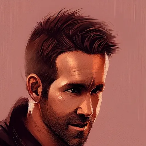 Image similar to “ portrait of ryan reynolds by greg rutkowski, young, attractive, highly detailed portrait, scifi, digital painting, artstation, concept art, smooth, sharp foccus ilustration, artstation hq ”