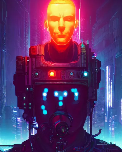 Prompt: cyberpunk man with mohawk portrait, detailed face and eyes, cyberpunk city background, cosmic, artstation, stylized, cybernetic futurepunk, greg rutkowski, dan mumford