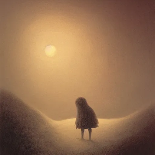 Image similar to lullaby by zdzislaw beksinski, by lewis jones, by mattias adolfsson, cold hue's, warm tone gradient background, concept art, beautiful composition, digital painting