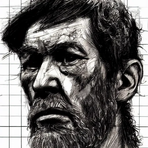 Image similar to a realistic yet scraggly portrait sketch of the side profile of a stern and sophisticated the demoman, trending on artstation, intricate details, in the style of frank auerbach, in the style of sergio aragones, in the style of martin ansin, in the style of david aja, in the style of mattias adolfsson