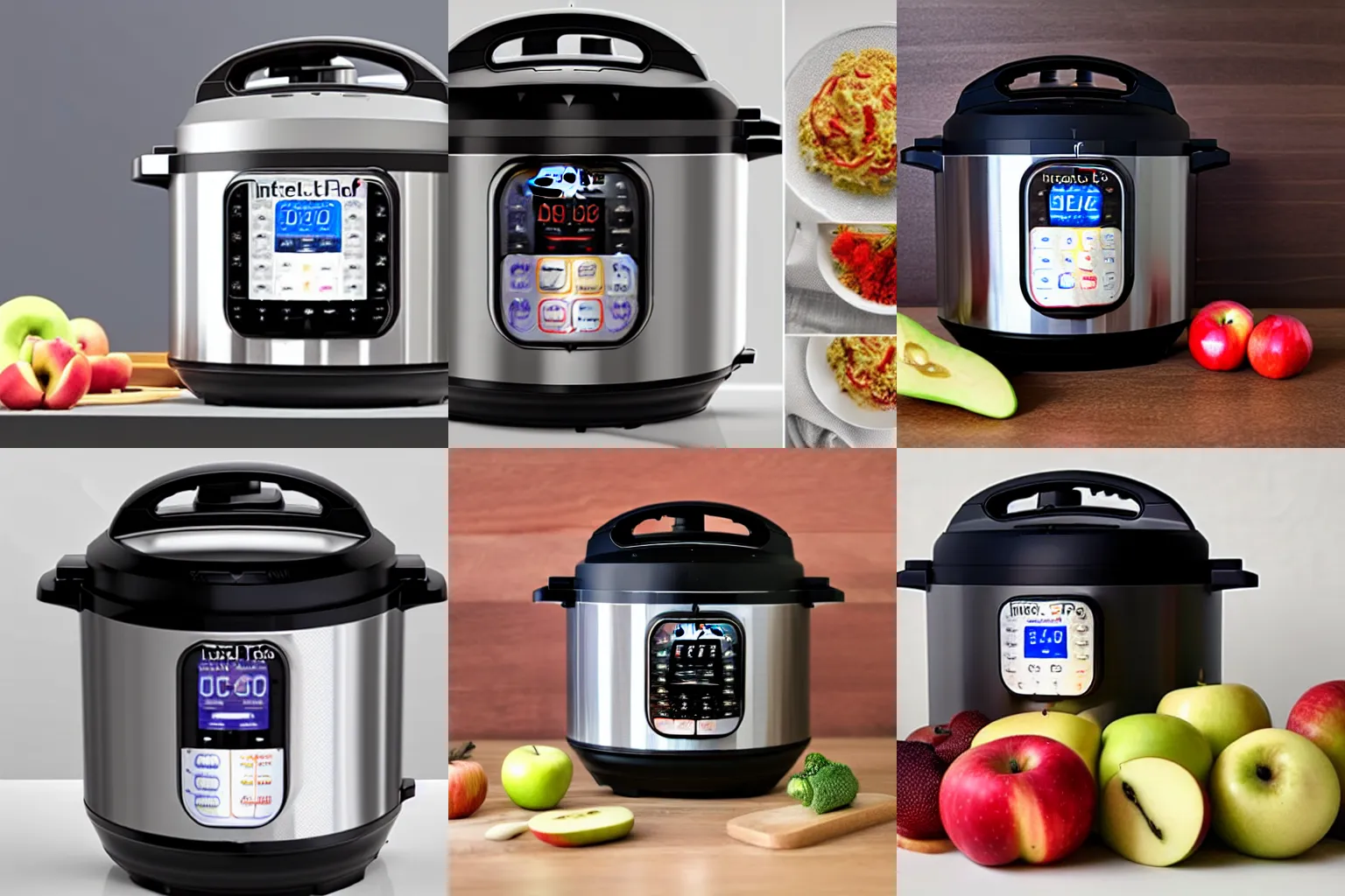 Prompt: instant pot designed by Apple and Tesla, product photography