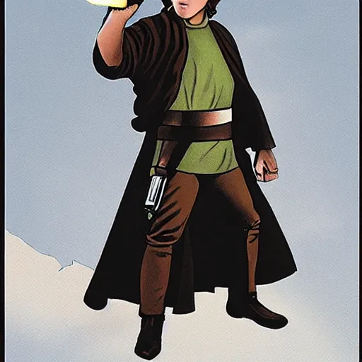 Image similar to Luke Skywalker holding a Bible