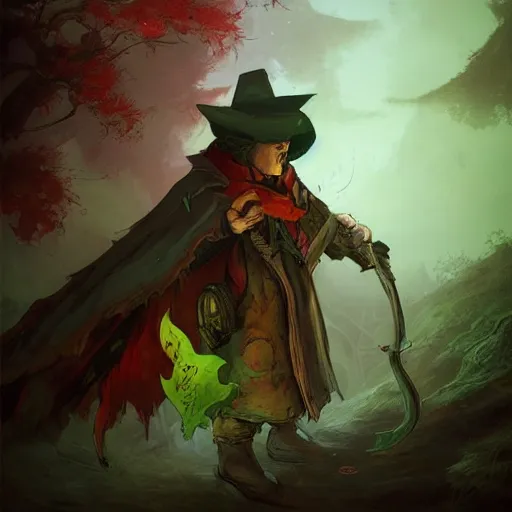 Image similar to snufkin as diablo 3 character, 3 0, digital illustration portrait design, by android jones and greg rutkowski, retrowave color scheme, detailed, cinematic lighting, wide angle action dynamic portrait