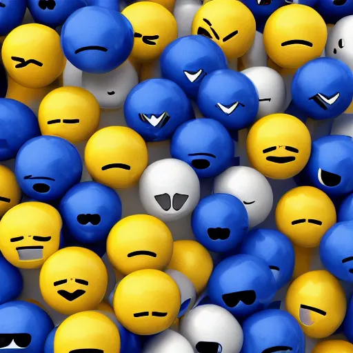 Prompt: mega emoji blue white gray yellow 4 k octane render