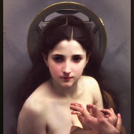 Prompt: a beautiful portrait of a goddess of destruction by william - adolphe bouguereau trending on artstation