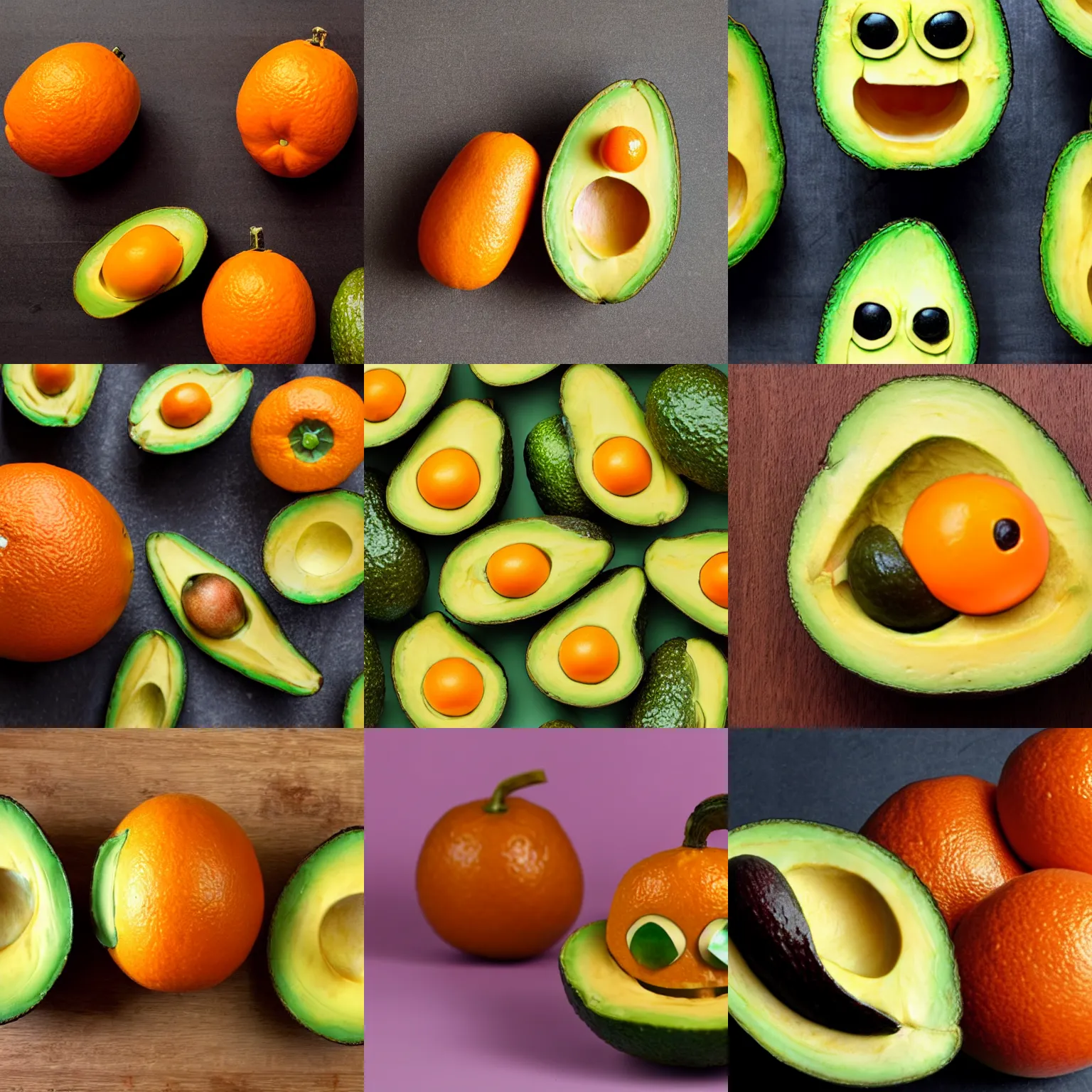 Prompt: annoying orange in an avacado
