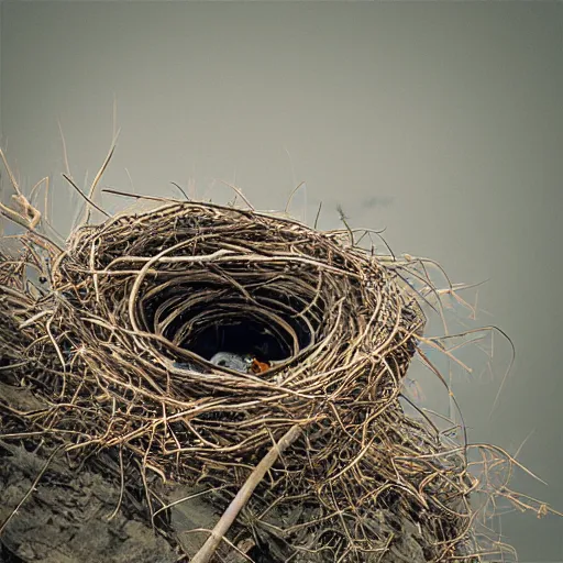 Image similar to nest birds city landscape photorealistic