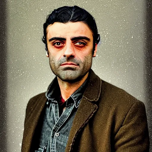 Image similar to “Oscar Isaac portrait, color vintage magazine illustration 1950”