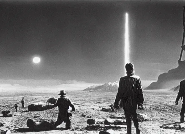 Image similar to Scene from the 1906 science fiction film Close Encounters Of The Third Kind