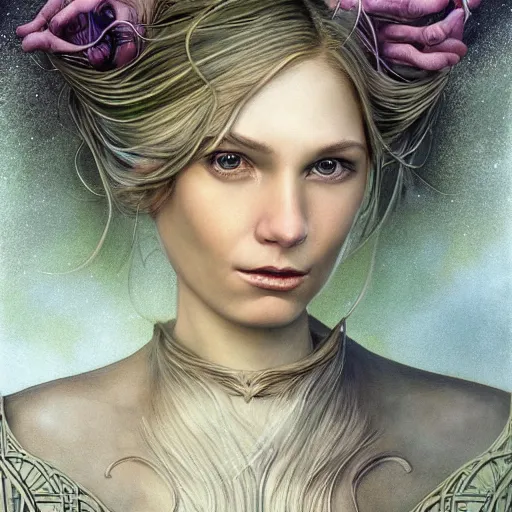 Image similar to realistic detailed face portraits of the spark of life by emilia dziubak, will terry, greg olsen, chris mars, ann long, and mark brooks, fairytale, female, feminine, art nouveau, illustration, character concept design, storybook layout, story board format