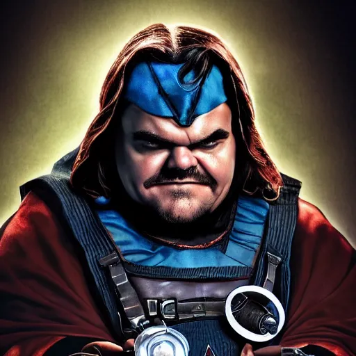 Image similar to jack black as doctor doom, marvel, photography, movie,