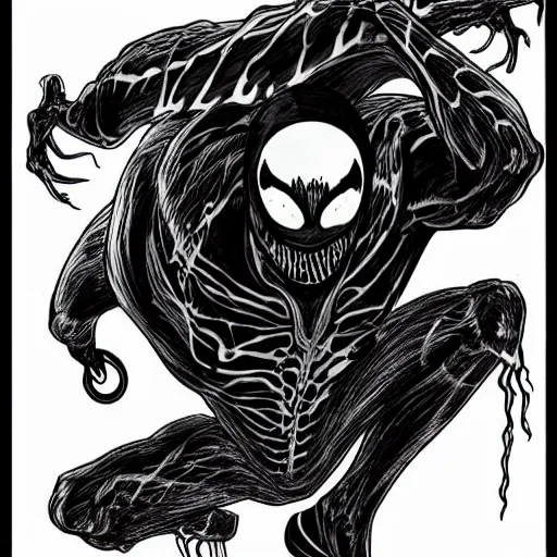 Image similar to venom symbiote drawn by junji ito