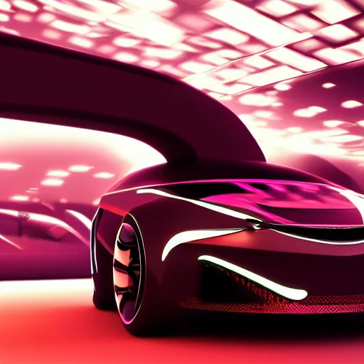 Image similar to concept car, digital art, 3d render, fast, motion blur, neon