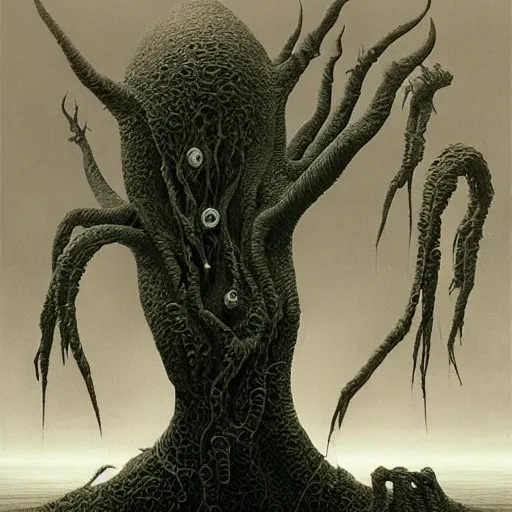 Prompt: eldritch monster 4k by zdzisław beksiński