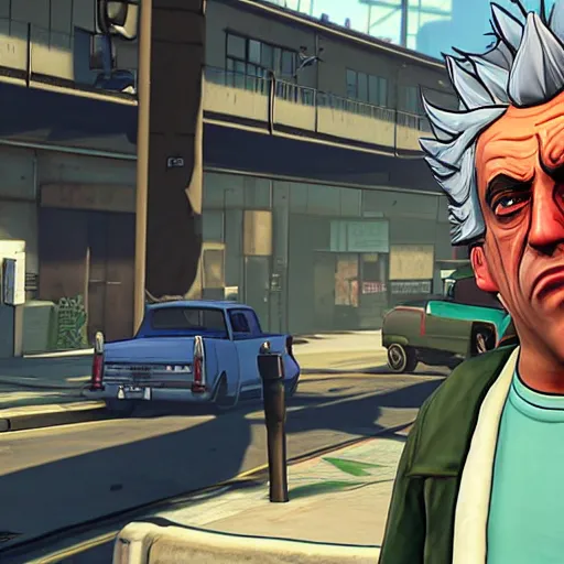 Prompt: Rick Sanchez in GTA V