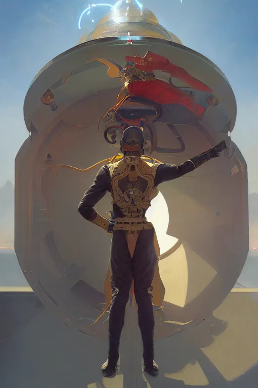 Image similar to man as a human cannonball in the artillery cannon, realistic painting, symmetrical, highly detailed, digital painting, artstation, concept art, smooth, sharp focus, illustration, cinematic lighting, art by artgerm and greg rutkowski and alphonse mucha