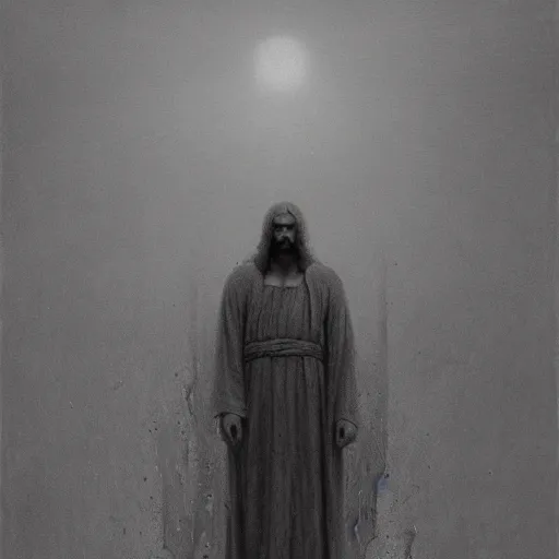 Prompt: suffering of Jesus Christ, highly detailed, artstation, by Beksiński