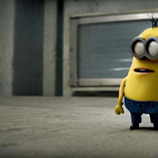 Image similar to the movie se7en!!!!!!!!! starring minions, movie still, directed by David fincher