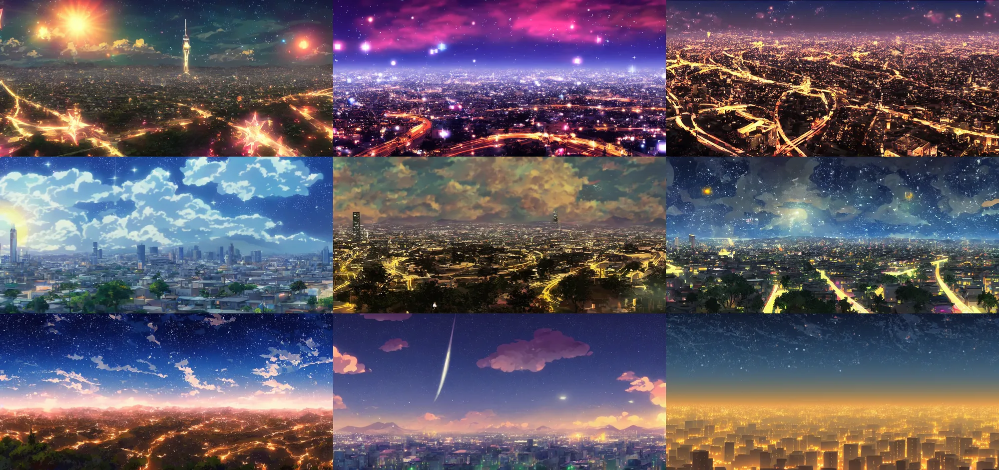 city of stars scenery anime style hd 8 k, Stable Diffusion