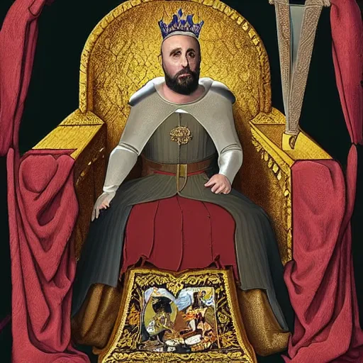Prompt: royal portrait of Joe Rogan as a medieval king