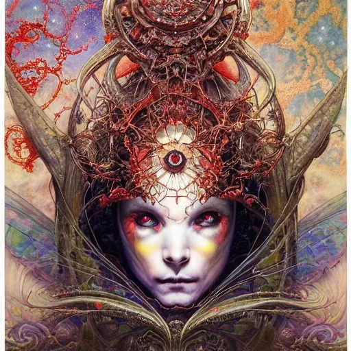 Prompt: realistic detailed image of Glowing Spectral Magic Jewel Amulet Medallion by Ayami Kojima, Amano, Karol Bak, Greg Hildebrandt, and Mark Brooks, Neo-Gothic, gothic, rich deep colors. Beksinski painting, part by Adrian Ghenie and Gerhard Richter. art by Takato Yamamoto. masterpiece