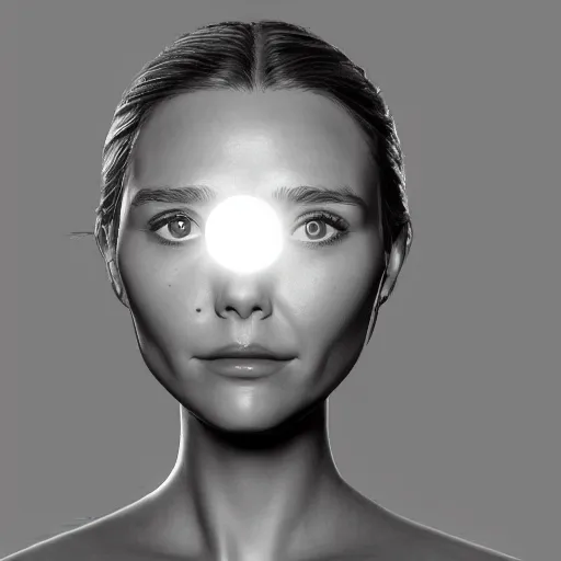 Image similar to [ [ [ human - like anthropomorphic lightbulb ] ] ]!! has an elizabeth olsen face, trending on zbrush, unreal engine 5, cgsociety contest winner, intricate, detailed, 4 k quality, concept art