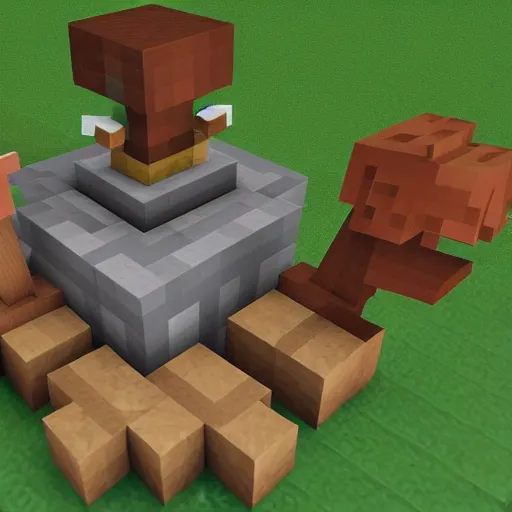 Prompt: a three dimensional model of a minecraft kangaroo mob