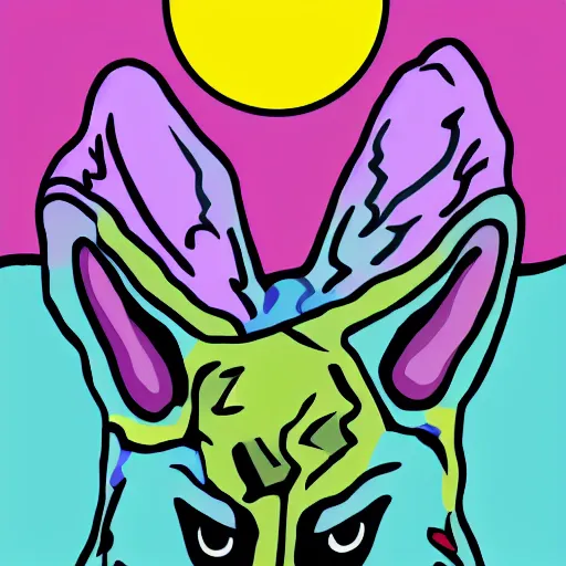 Prompt: a crystal wolf in front of a full moon, pop art, high definition