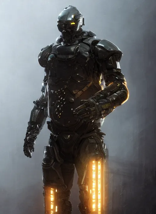 Prompt: a dark sci - fi horror quarter - length portrait of a shadow warrior wearing futuristic sci fi armor made of metal plates, cinematic lighting, smooth, high detail, dark fantasy, ominous, unreal engine, octane render, by vitaly bulgarov artstation, golden rule, sense of action, fog volumes, misty, vivid color glow, post processing, cgsociety