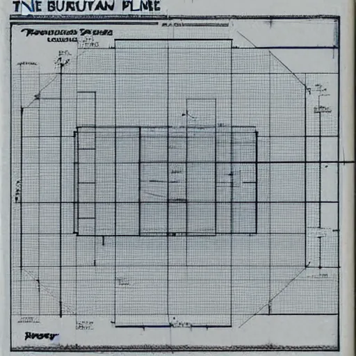 Prompt: time machine plans on a blueprint page