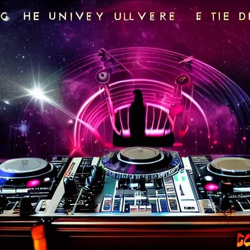 Image similar to the universe on the dj decks