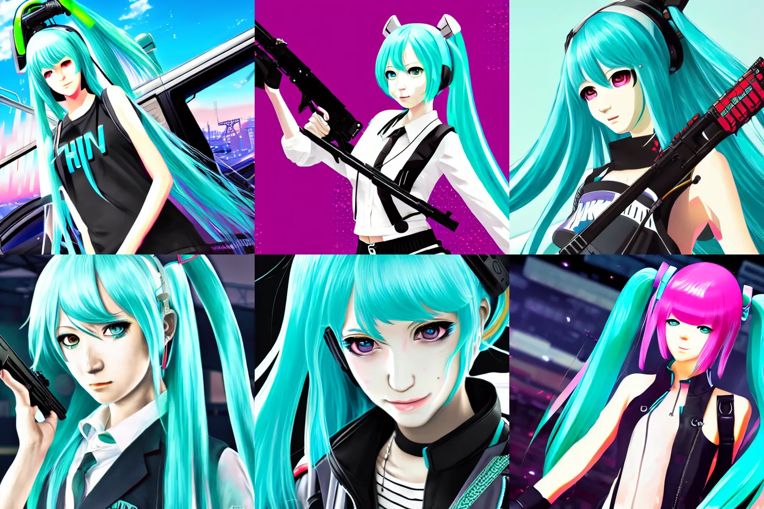Hatsune Miku In Grand Theft Auto 5 Covert Art Epic Stable Diffusion 