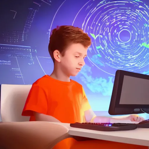 Prompt: a boy coding in a celestial computer to save the universe, celestial, cgi, 8k, futuristic, ultra future, highly detailed, satisfying