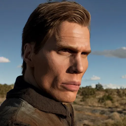 Image similar to Live Action Still of Jerma in Breaking Bad, real life, hyperrealistic, ultra realistic, realistic, highly detailed, epic, HD quality, 8k resolution, body and headshot, film still