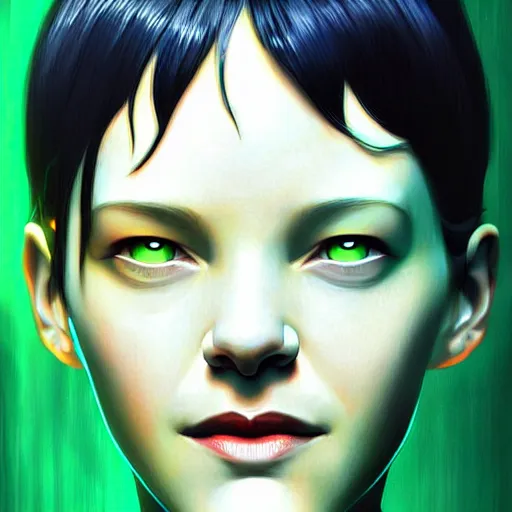 Image similar to maissie williams as a cyborg in the matrix, digital art, detailed, painting, fantasy, sci fi, by ilya kuvshinov