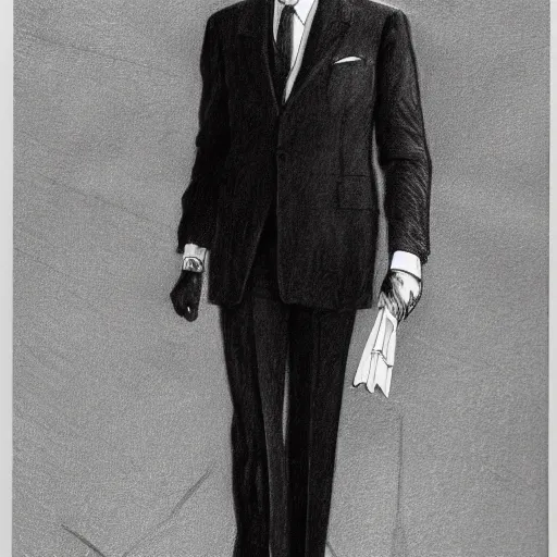 Prompt: pencil illustration of Hubert de givenchy highly detailed, cinematic,