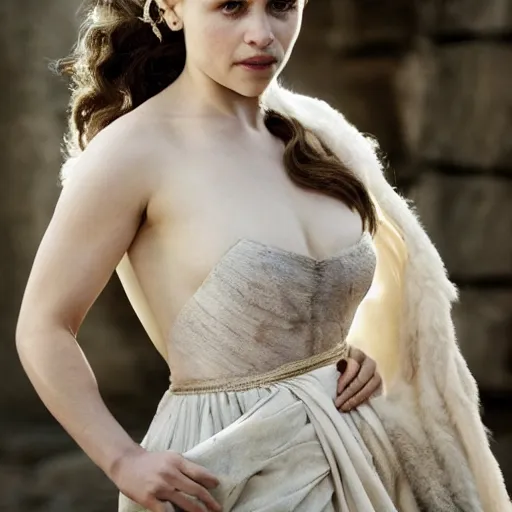 Image similar to Emilia Clarke as a Greek Goddess