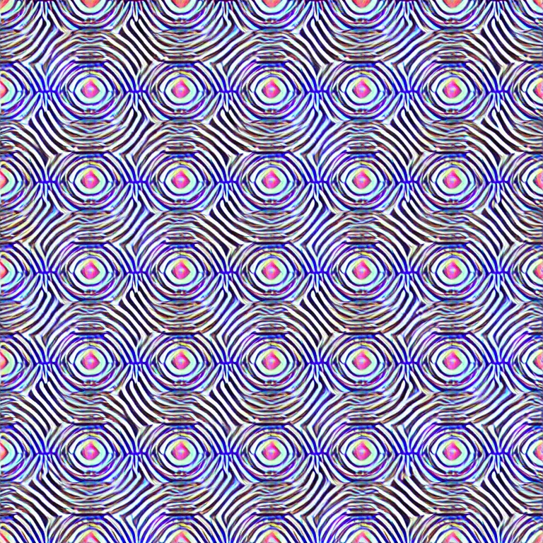 Image similar to illusory motion dazzle two - color symmetry pattern, perlin noise prismatic optical illusion