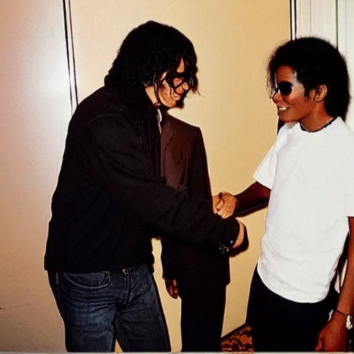 Image similar to michael jackson meeting black michael jackson