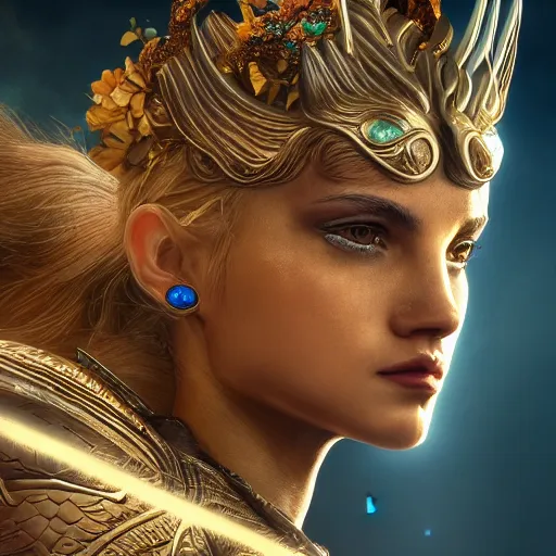 Image similar to highly detailed close up portrait of Artemis, goddess of the hunt and the moon, cinematic lightning, bright colors, intricate, masterpiece, photorealistic, hiperrealistic, sharp focus, high contrast, Artstation HQ, DeviantArt trending, 4k UHD, Unreal Engine 5