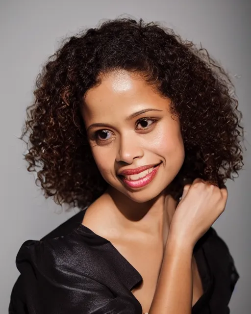 Image similar to headshot of beautiful actress gugu mbatha - raw, studio lighting, 8 k, photo shoot, 9 inch kershaw soft focus lens f / 4. 5