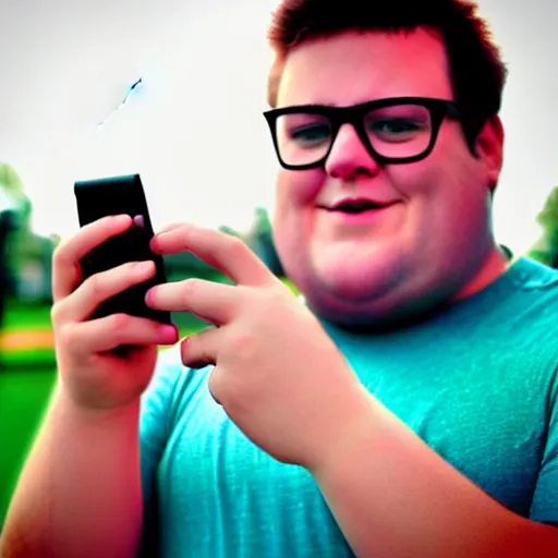 Image similar to modern color fine details iphone 1 2 pro selfie photograph of peter griffin taking a selfie in a park on an iphone 1 2 pro, peter griffin, modern hd cell phone photograph in color, instagram