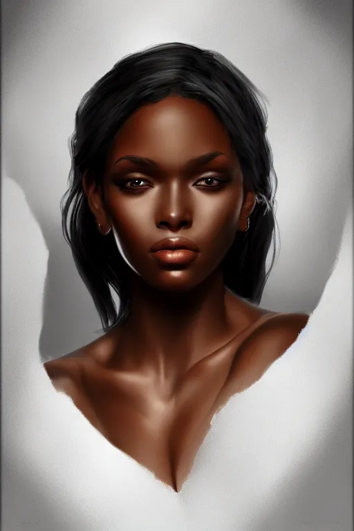 Image similar to A beautiful black female, highly detailed, digital painting, artstation